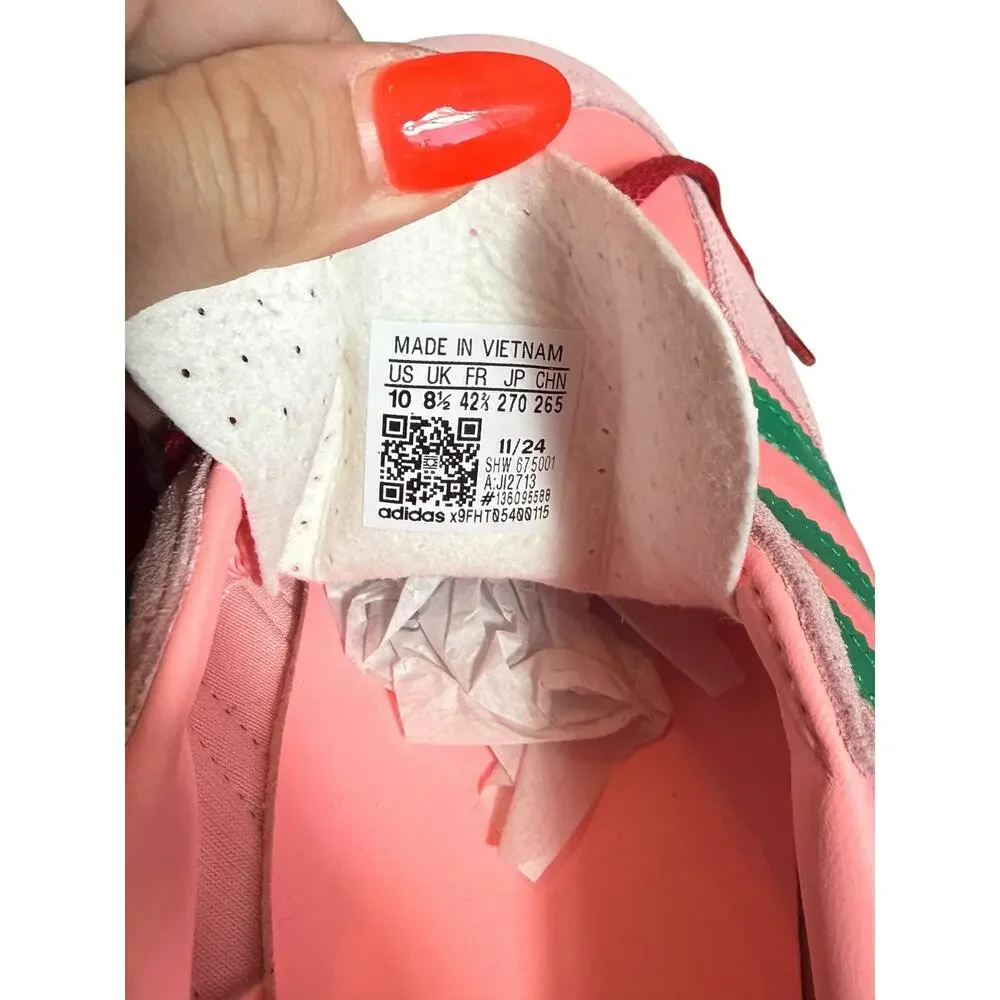 Adidas Gazelle Indoor Velvet Glow Pink Green Gum Sneakers Women’s Size 10 NWT - Picture 8 of 8